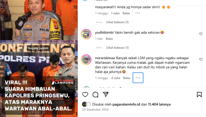 Viral di Medsos, Kapolres Pringsewo Imbau “Wartawan Bodong”